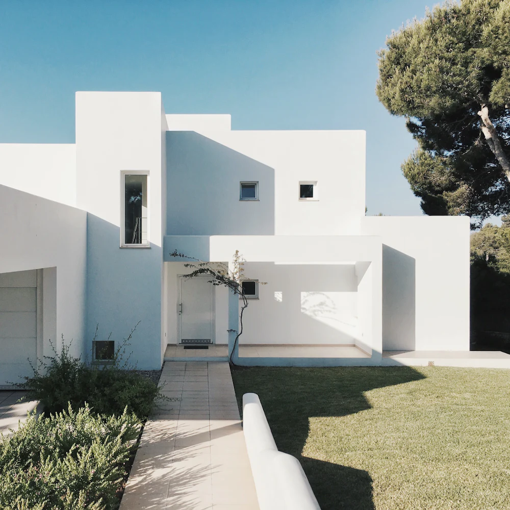 Ravine House — a white minimal residence beneath a mature tree